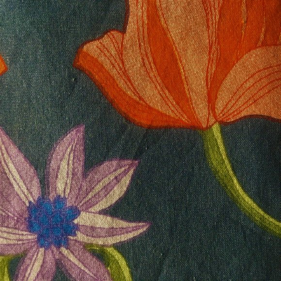 2 NAVY Wild Sage Julianna Floral Rod Pocket Window Curtains each is 95"L x 50"W - Picture 7 of 10